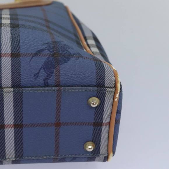 Burberrys Nova Check Tote Bag PVC Leather Blue Auth 81458 - Picture 14 of 16